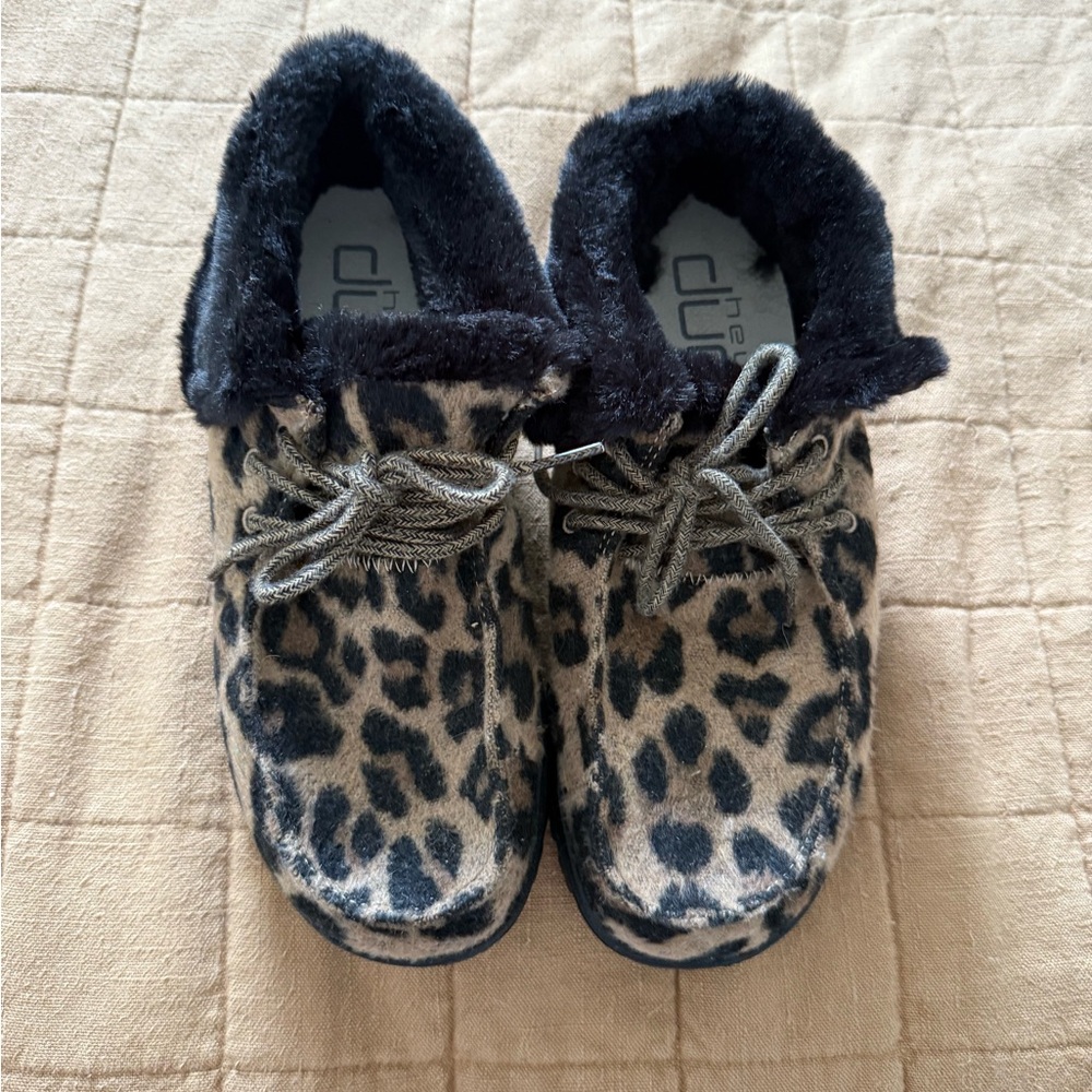 Leopard Print Heydude Moccasins